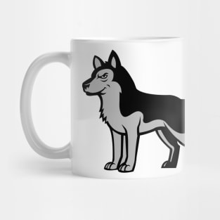 Cartoon Husky Dog Emoticon Logo Mug